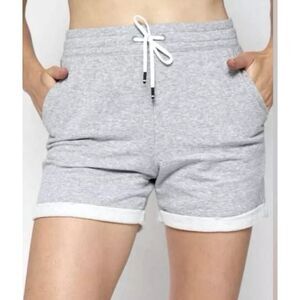 Fourlaps Rush Shorts Gym Athletic French Terry Heather Grey Womens Medium NWT
